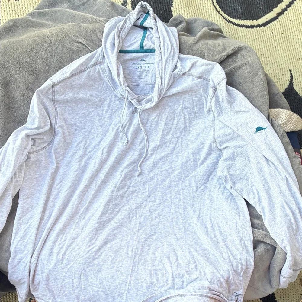 Tommy Bahama Light Gray Hoodie - Picture 2 of 6
